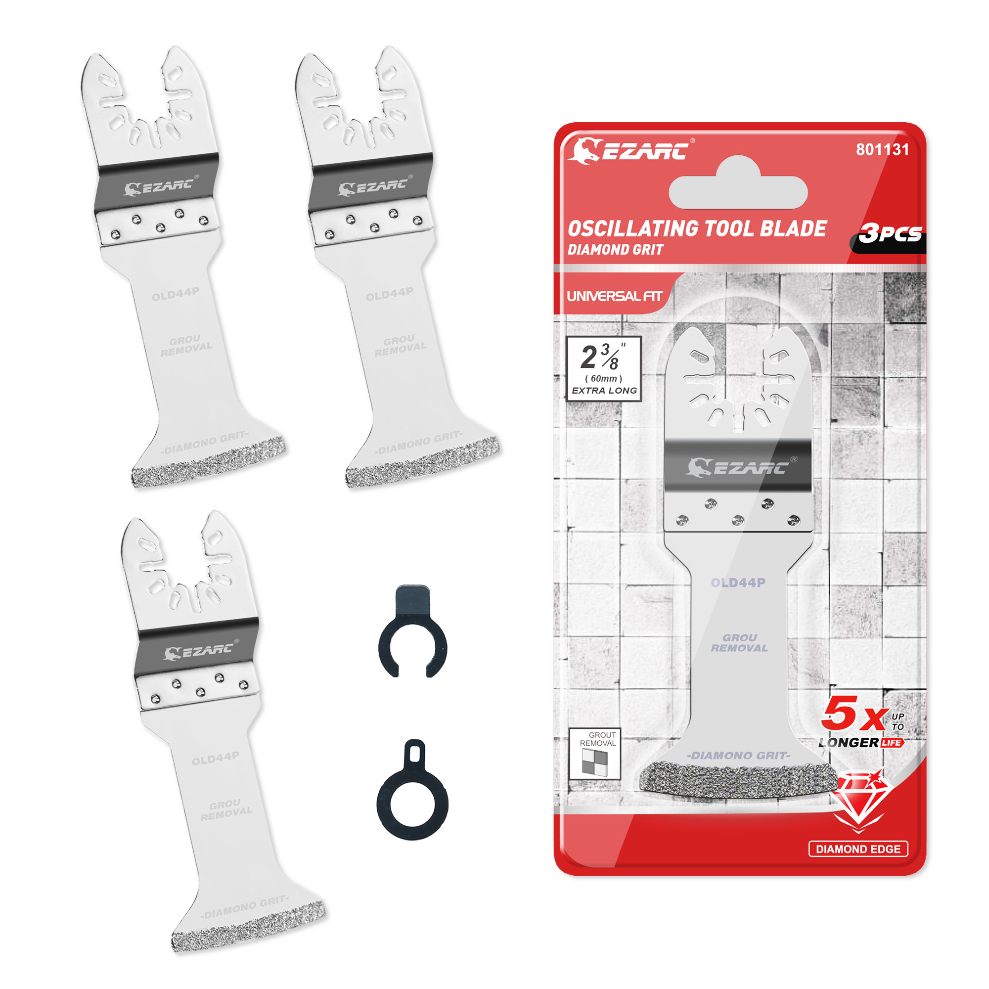 Grout Saw Removal - EZARC 3PC 다이아몬드 진동 멀티툴 블레이드