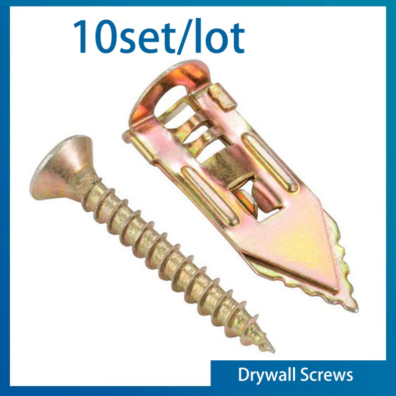 Drywall Anchor Screw - 10개/세트 드릴 앵커, 석고보드용 앵커, 자가