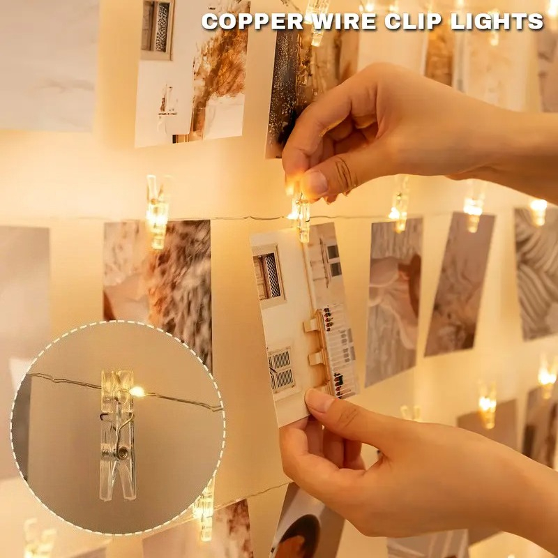 Picture Hanging Strip - 1 사진 클립 스트링 램프 실내용