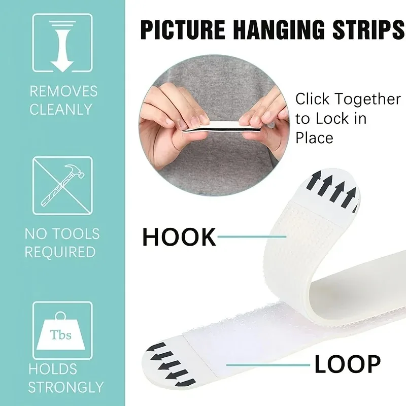 Picture Hanging Strip - 2026-48Pcs 사진 프레임 고정 패드 이동식