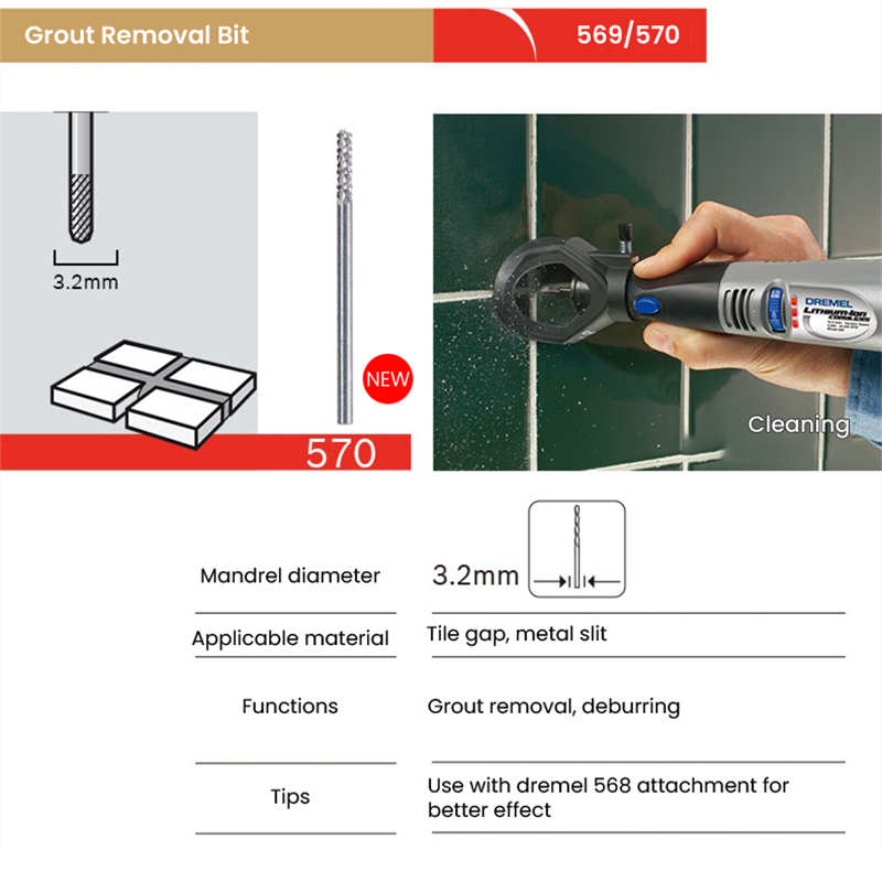 드레멜 절단 청소 액세서리 569 570 솔기 그라우트 - Grout Saw Removal 리뷰 및 가격