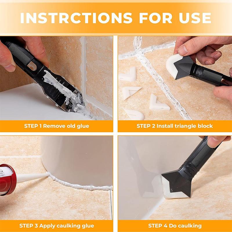 3in1 실리콘 실란트 제거 스크레이퍼 도구 키트, 욕 - Bathroom Caulk Siliconized 리뷰 및 가격