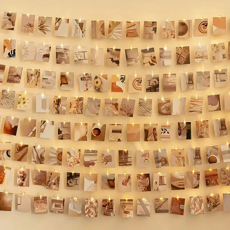 1 사진 클립 스트링 램프 실내용 사진 엽서 걸이 침실 - Picture Hanging Strip 리뷰 및 가격