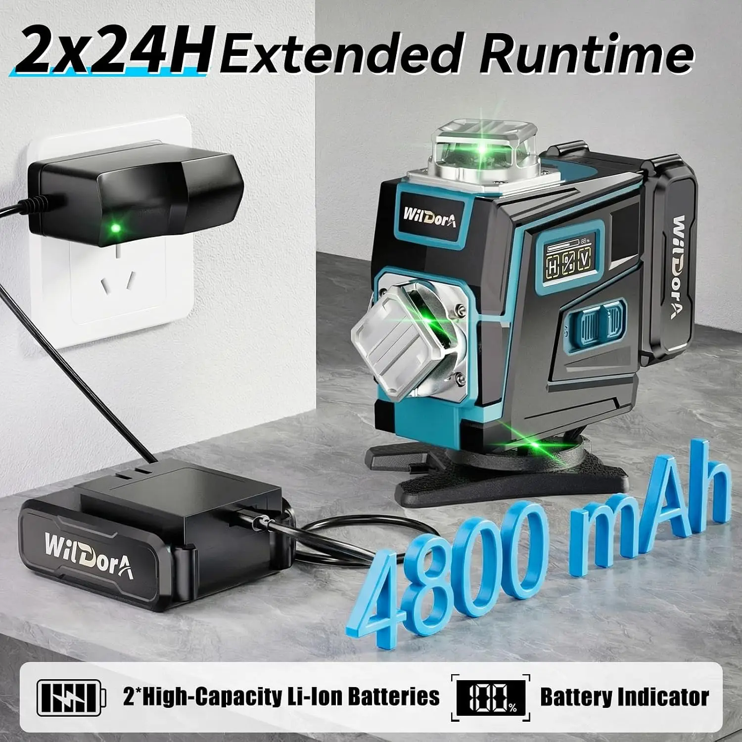 삼각대가 있는 레이저 레벨, 4x360 °   셀프 레 - Level Laser Line 리뷰 및 가격